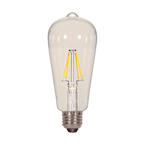 Replacement for Satco S9895 7ST19/CL/LED/E26/30K/120V 6.5 Watt ST19 LED Clear Medium base 3000K 120 Volt - NOW S21361