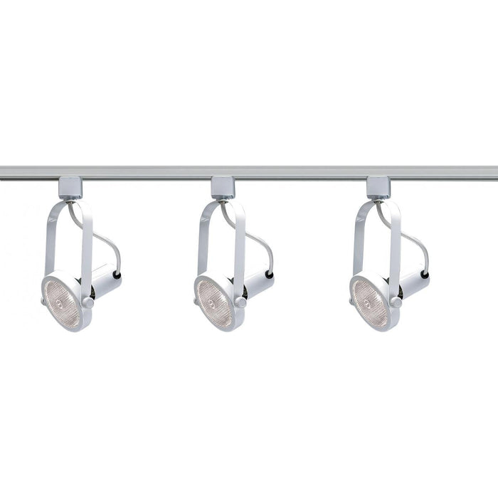 Satco TK316 3 Light - PAR30 - Gimbal Ring Track Kit - 4 foot Track - White
