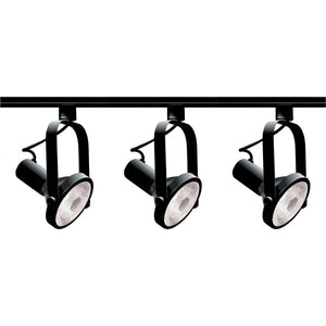 Satco TK317 3 Light - PAR30 - Gimbal Ring Track Kit - 4 foot Track - Black