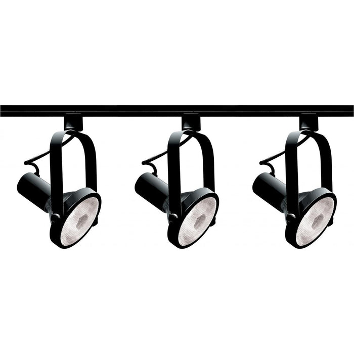 Satco TK317 3 Light - PAR30 - Gimbal Ring Track Kit - 4 foot Track - Black