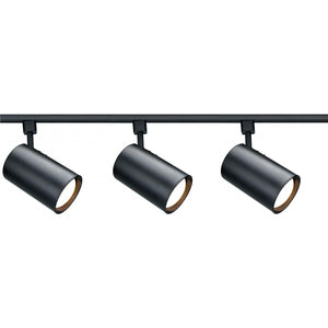 Satco TK319 3 Light - R30 - Straight Cylinder Track Kit - 4 foot Track - Black