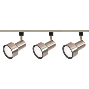 Satco TK340 3 Light - R30 - Step Cylinder Track Kit - 4 foot Track - Brushed Nickel