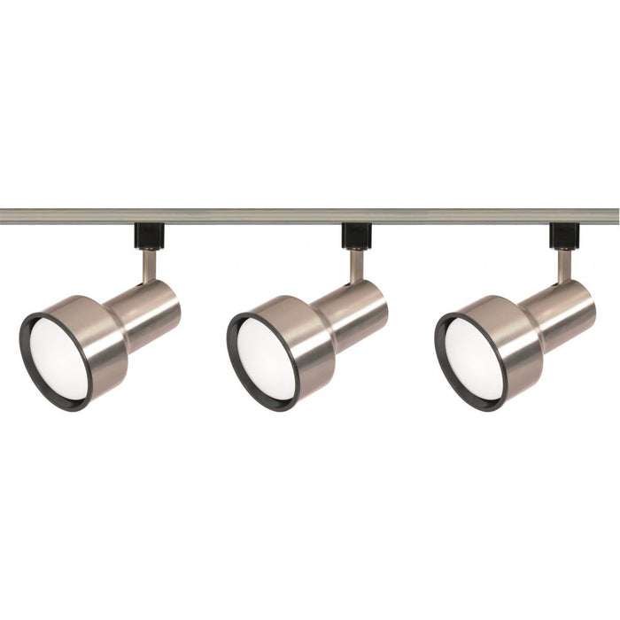 Satco TK340 3 Light - R30 - Step Cylinder Track Kit - 4 foot Track - Brushed Nickel