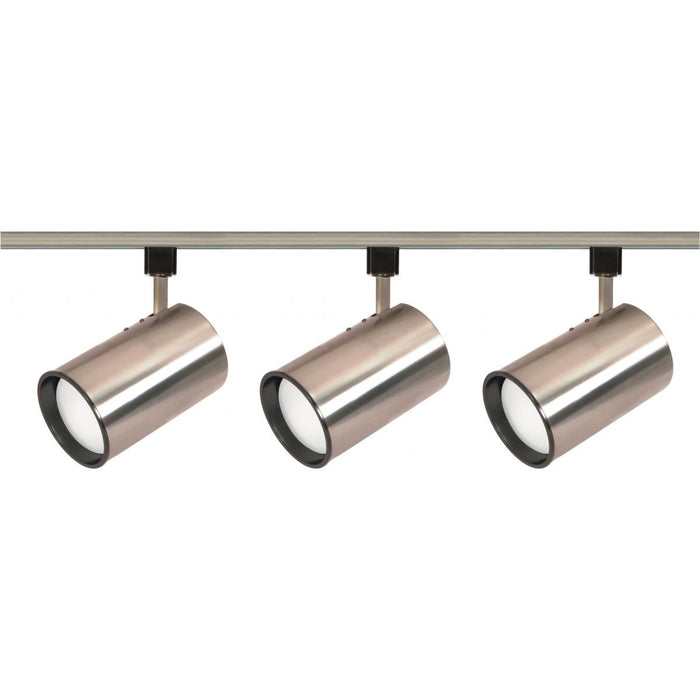 Satco TK341 3 Light - R30 - Straight Cylinder Track Kit - 4 foot Track - Brushed Nickel