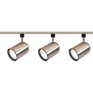 Satco TK342 3 Light - R30 - Bullet Cylinder Track Kit - 4 foot Track - Brushed Nickel