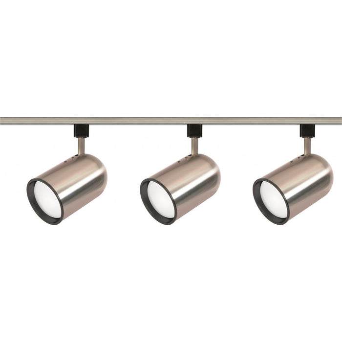 Satco TK342 3 Light - R30 - Bullet Cylinder Track Kit - 4 foot Track - Brushed Nickel