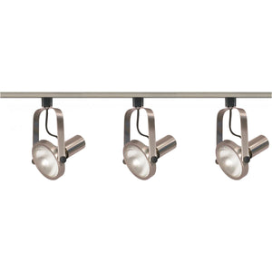 Satco TK343 3 Light - PAR30 - Gimbal Ring Track Kit - 4 foot Track - Brushed Nickel