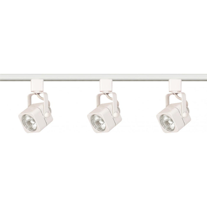 Satco TK345 3 Light - MR16 - Square Track Kit - 4 foot Track - Line Voltage - White