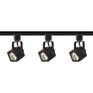 Satco TK346 3 Light - MR16 - Square Track Kit - 4 foot Track - Line Voltage - Black