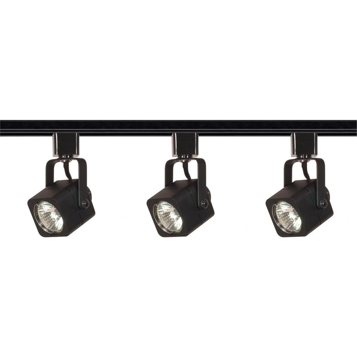 Satco TK346 3 Light - MR16 - Square Track Kit - 4 foot Track - Line Voltage - Black