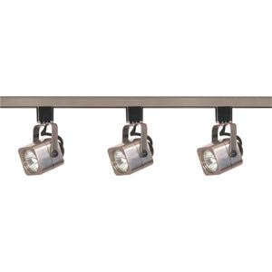 Satco TK347 3 Light - MR16 - Square Track Kit - 4 foot Track - Line Voltage - Brushed Nickel