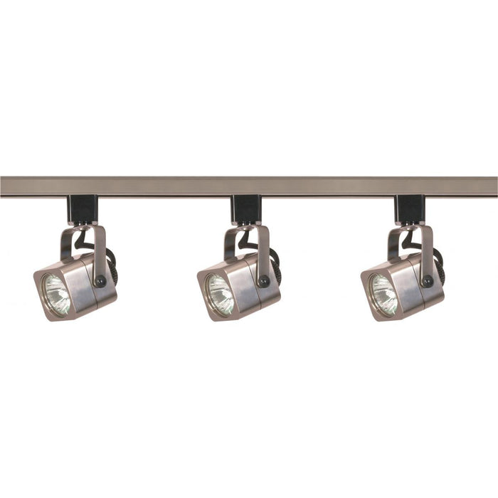 Satco TK347 3 Light - MR16 - Square Track Kit - 4 foot Track - Line Voltage - Brushed Nickel