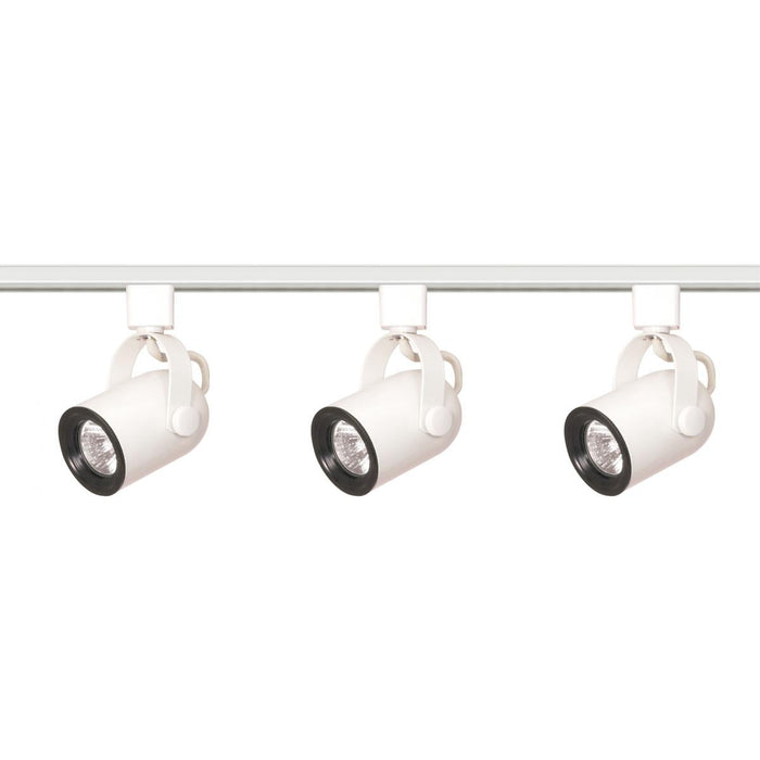 Satco TK348 3 Light - MR16 - Round Back Track Kit - 4 foot Track - Line Voltage - White