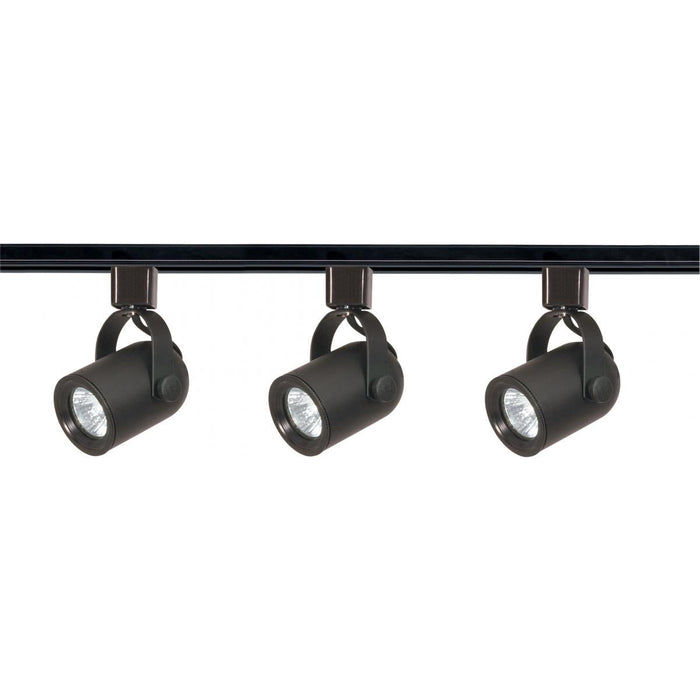 Satco TK349 3 Light - MR16 - Round Back Track Kit - 4 foot Track - Line Voltage - Black