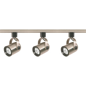 Satco TK354 3 Light - MR16 - Round Back Track Kit - 4 foot Track - Line Voltage - Brushed Nickel