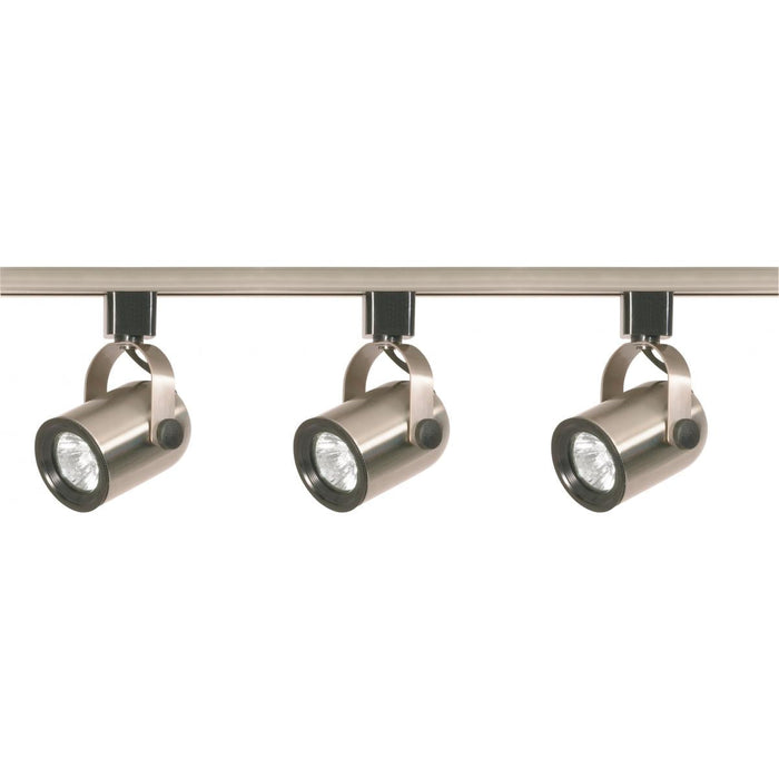 Satco TK354 3 Light - MR16 - Round Back Track Kit - 4 foot Track - Line Voltage - Brushed Nickel