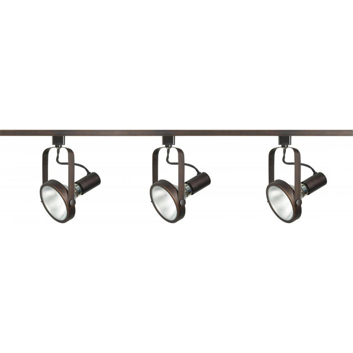 Satco TK362 3 Light - PAR30 - Gimbal Ring Track Kit - 4 foot Track - Russet Bronze