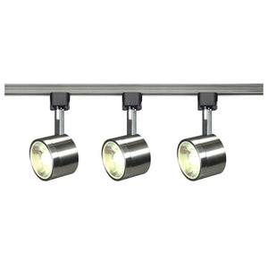 Satco TK407 Track Lighting Kit - 12 Watt LED - 3000K - 4 foot Track - 36 degree - Round shape - Brushed Nickel finish