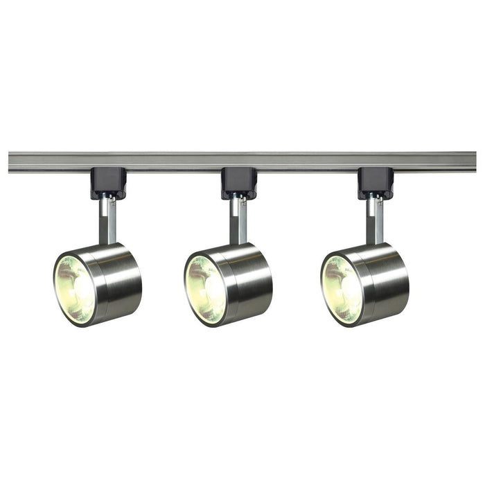 Satco TK407 Track Lighting Kit - 12 Watt LED - 3000K - 4 foot Track - 36 degree - Round shape - Brushed Nickel finish