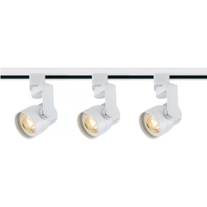 Satco TK423 Track Lighting Kit - 12 Watt LED - 3000K - 4 foot Track - 36 degree - Round shape with angle arm - White finish