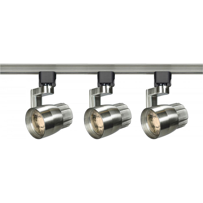 Satco TK427 Track Lighting Kit - 12 Watt LED - 3000K - 4 foot Track - 36 degree - Round shape with angle arm - Brushed Nickel finish