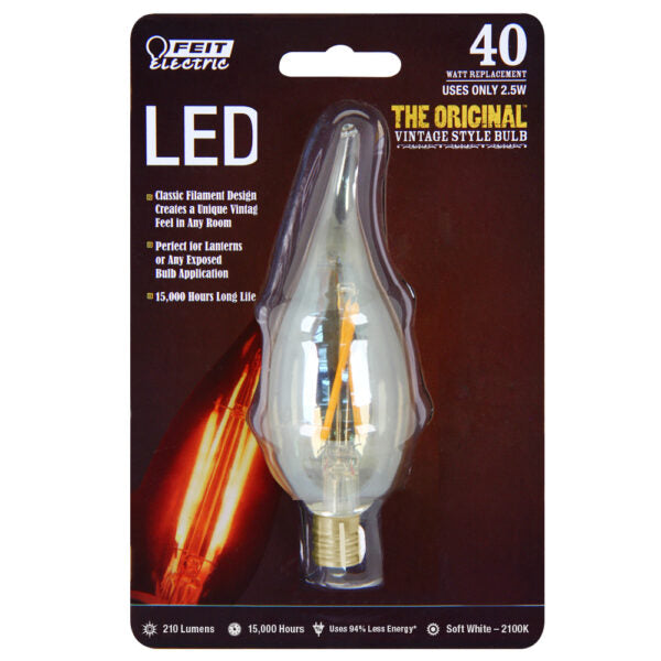 Feit BPCFT/LED 40 Watt Replacement E12 LED Vintage Light Bulb
