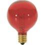 Satco S3833 Satco 10G12.5/R 10 Watt 120 Volt G12.5 Candelabra Base Red Globe Light Bulb