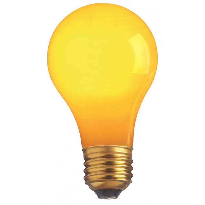 Satco S6093 25 Watt 130 Volt Ceramic Yellow A19 Medium E26 Base
