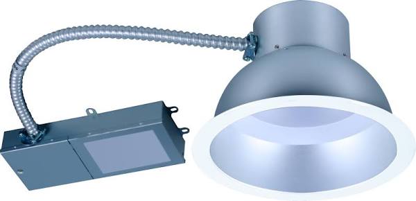 Eiko 10115 CDR-6-15/85/840-SSW-DIM-U 6-in LED Commercial Downlight Retrofit 1500lm 18W 4000K 80CRI Silver Satin/White 0-10V Dim 100-277V