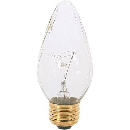 Satco S2770 120V Medium Base 40-Watt F15 Light Bulb Amber TWO per pack