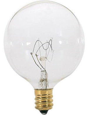 Replacement for Satco S3831 60 watt G16 1/2 Incandescent Globe Clear E12 Candelabra base - NOW LED S21209